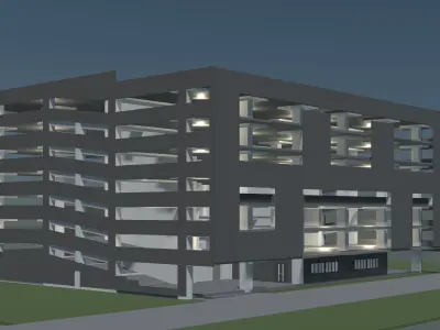 Parking garage building 3D model