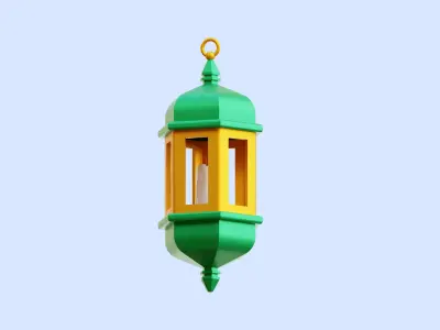 Islamic Lantern Illustration Low-poly 3D model