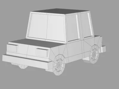 Cartoon Low Poly Car for mobile games Low-poly 3D model