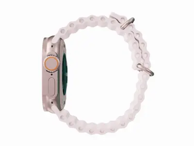 Apple Watch Ultra Ocean Band White Color 3D Model Low-poly 3D model