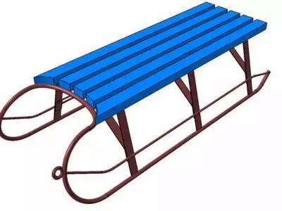 snow sled Free 3D model