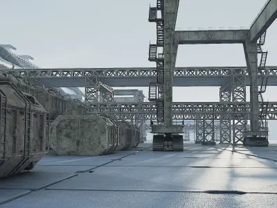 scifi factory 3D model