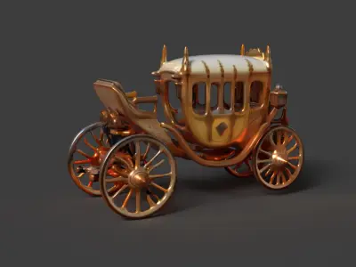 Chinese ancient carriage figure  Low-poly 3D model by aceimagedesign-1 - Low-poly