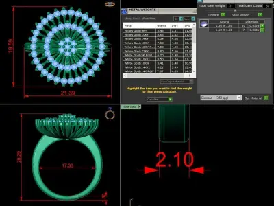 Jewelry Diamond Ring 3D Print Model  3D print model 5