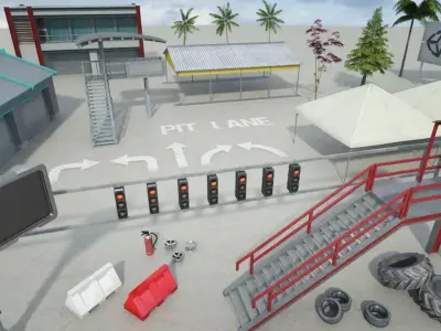 This Race Track Construction Kit - Add-on Pack B Low-poly 3D model