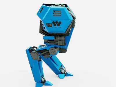 COMBAT DROID  FOVOS X Rigged for Unreal Engine - Unity - MIXAMO 3D model
