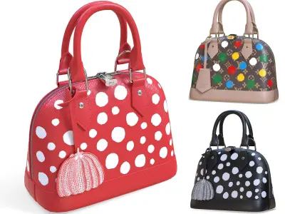 Louis Vuitton Alma Bags Yayoi Kusama Low-poly 3D model