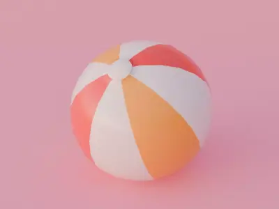 Beach Ball Summer stylized 3D model