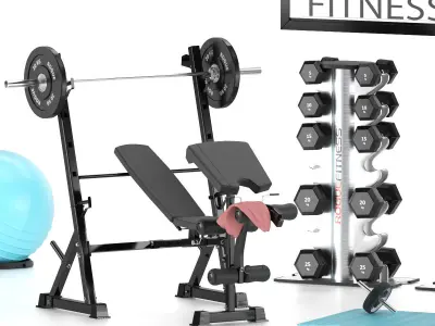 Fitness Room set 02 3D model