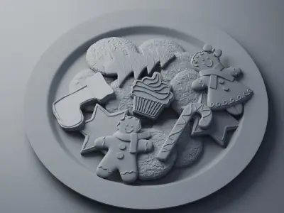 Christmas cookies Low-poly 3D model