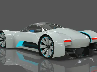 Futuristic Hyper Car Original Design 3D model