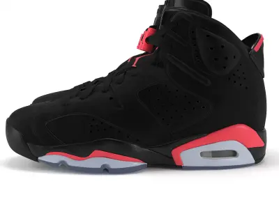 Jordan 6 Retro Infrared PBR Low-poly 3D model