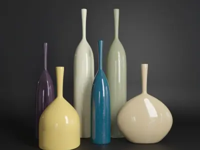 Colorful vases  3D model