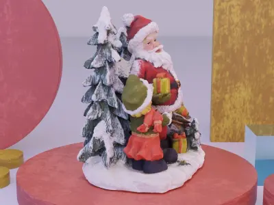 Santa Claus Cristmas scene 3D model