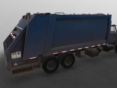 Garbage Truck International 7400 Low-poly 3D model