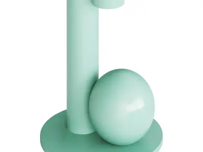 Simple Round Side Table 3D model