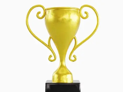 Gold Trophy Cup 04 Low-poly 3D model