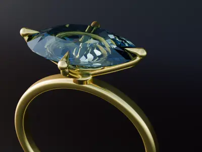 oval diamond ring  Free low-poly 3D model