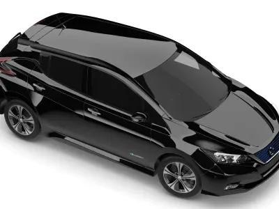 Nissan Leaf 2018 Black 3D model