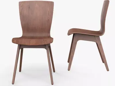 Crest Bentwood Dining Chair in walnut  Low-poly 3D model