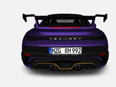 Porsche 911 992 Techart GT Street R 2022 Gameready Low-poly 3D model