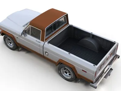 Jeep Gladiator J-10 pickup truck Low-poly 3D model
