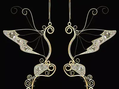 Diamond earrings  3D model