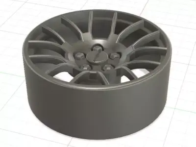 Green Flash Wheels with Tires and Brakes for 3D Print 3D print model