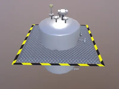 Vertical Flat Bottom Tank Low-poly 3D model