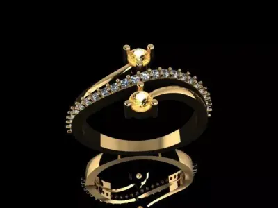 Beautiful Yellow Sapphire Ring Free 3D model