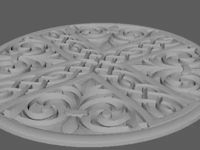Central decor ornament for furniture 3D model 612