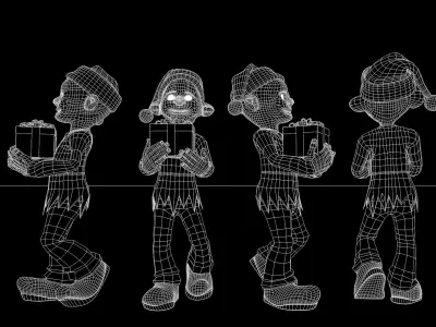 Christmas Elf Carrying 3D model