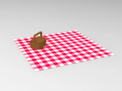 low poly beach props Low-poly 3D model