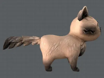 Cat Cartoon V02 Low-poly 3D model
