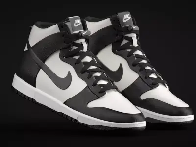 NIKE - DUNK HIGH - BLACK AND WHITE 3D model