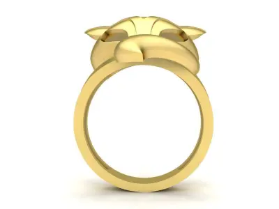 Luxury Sculpted Fox Head Ring for Women 3682 3D print model