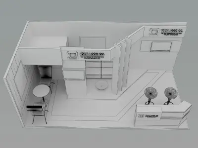 Booth Exhibition Stand a493a 3D model