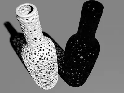 Voronoi Wine bottle 3D print model