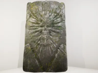 Skull Tombstone Free low-poly 3D model