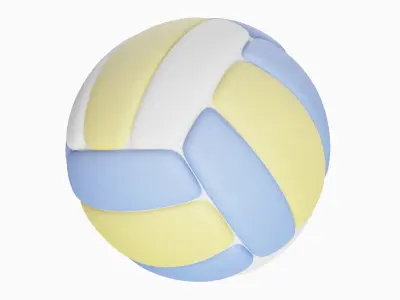 Leather Volleyball Ball Set 3D model