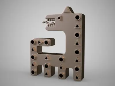 Abstract Dog Trinket 3D print model