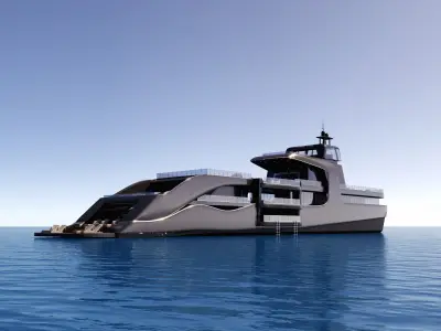 Modern luxury yacht 3D model