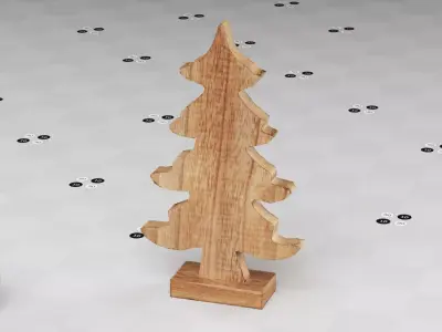 Christmas Tree Stylized Wooden Decation Low-poly 3D model