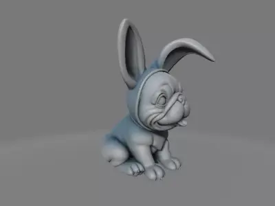 French Bulldog Puppy with Bunny Ears 3D print model