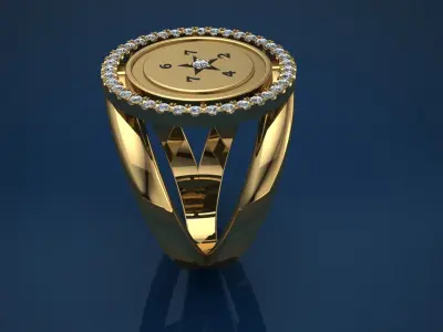 Luxury Ring with stones 3d printed model 3D print model