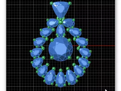 pear round triangle jewelry pendant 3D print model
