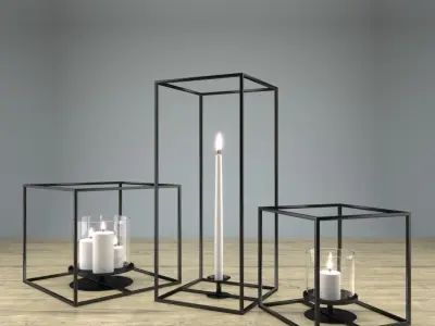 Cube Candle Holder Set 3D model