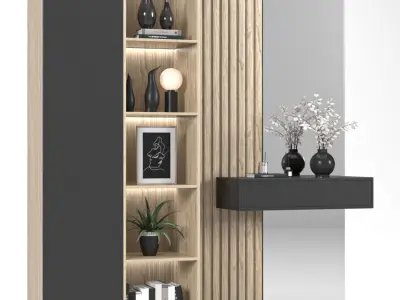 modern hallway set 3D model