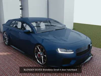 BLENDER EEVEE Brandless 20 car collection volume 1 3D Model Pack