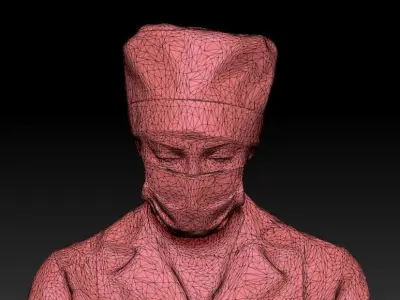 Surgical nurse ready for surgery 115 Low-poly 3D model